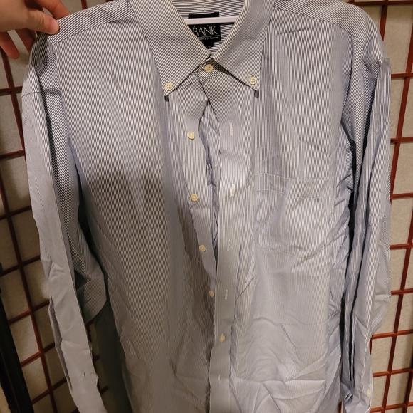 Jos. A. Bank Navy Pinstripe Dress Shirt - Picture 1 of 4
